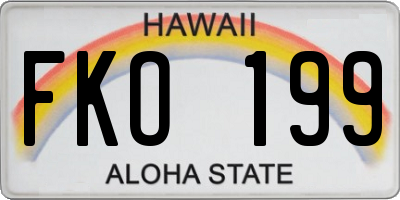 HI license plate FKO199
