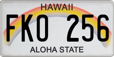 HI license plate FKO256