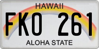 HI license plate FKO261