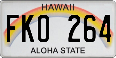 HI license plate FKO264