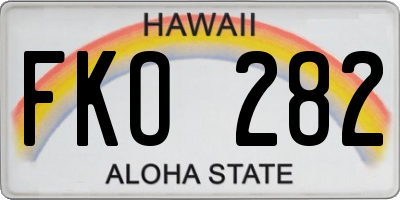 HI license plate FKO282
