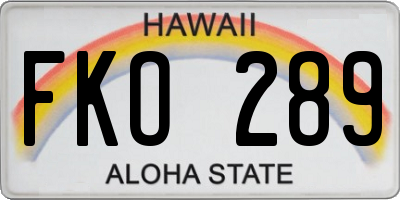 HI license plate FKO289