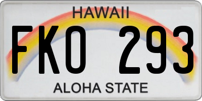 HI license plate FKO293