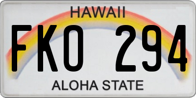 HI license plate FKO294