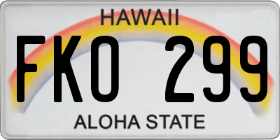 HI license plate FKO299