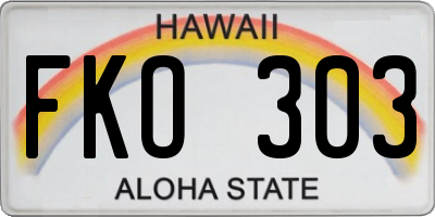 HI license plate FKO303