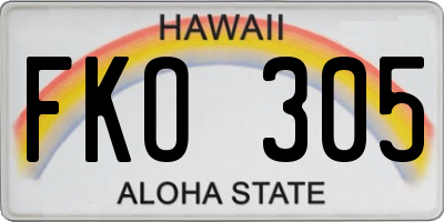 HI license plate FKO305