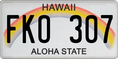 HI license plate FKO307