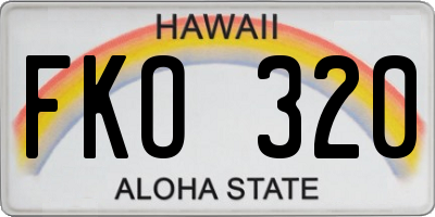 HI license plate FKO320