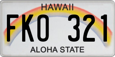 HI license plate FKO321