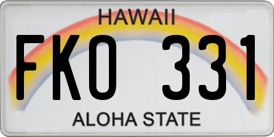 HI license plate FKO331