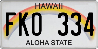 HI license plate FKO334