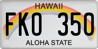 HI license plate FKO350