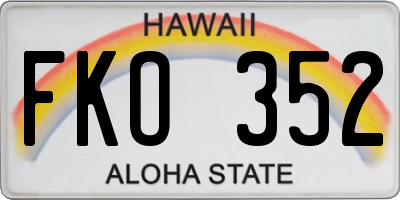 HI license plate FKO352