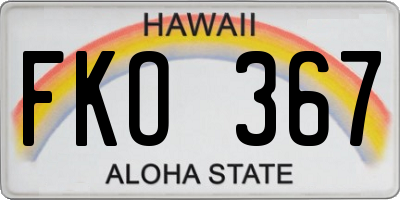 HI license plate FKO367