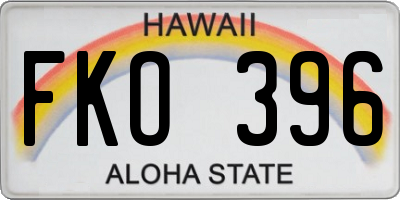 HI license plate FKO396