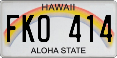 HI license plate FKO414