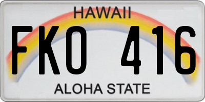 HI license plate FKO416