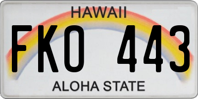 HI license plate FKO443