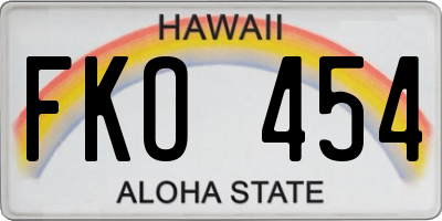 HI license plate FKO454
