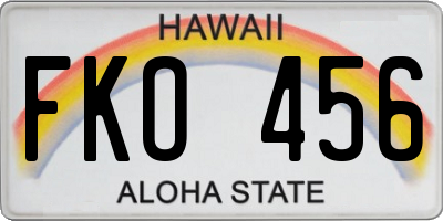 HI license plate FKO456