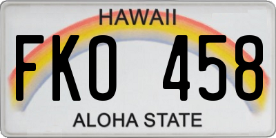 HI license plate FKO458