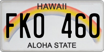HI license plate FKO460