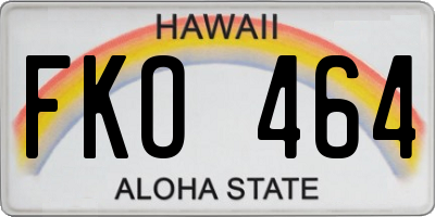 HI license plate FKO464