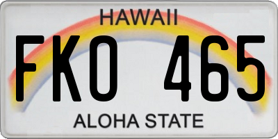 HI license plate FKO465