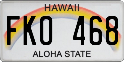 HI license plate FKO468