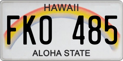 HI license plate FKO485
