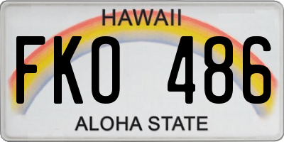 HI license plate FKO486