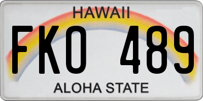 HI license plate FKO489
