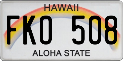 HI license plate FKO508