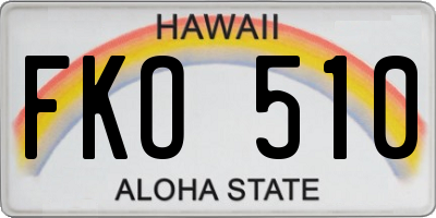 HI license plate FKO510