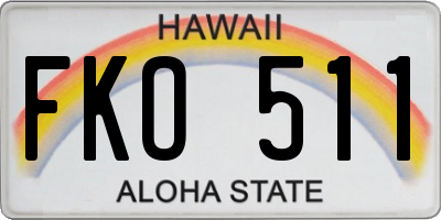HI license plate FKO511