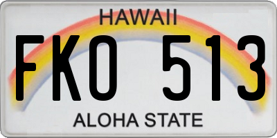 HI license plate FKO513