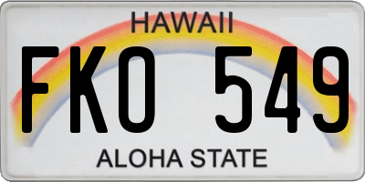 HI license plate FKO549