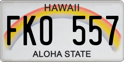 HI license plate FKO557