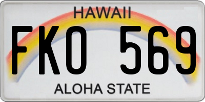 HI license plate FKO569