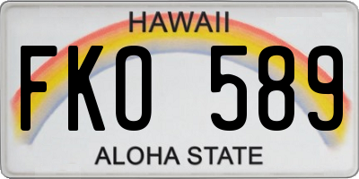 HI license plate FKO589