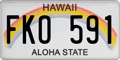 HI license plate FKO591