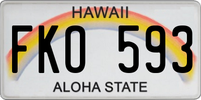 HI license plate FKO593