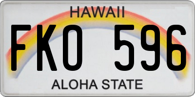 HI license plate FKO596