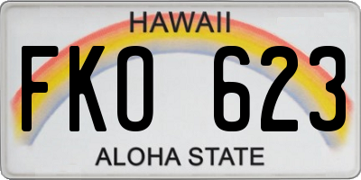HI license plate FKO623