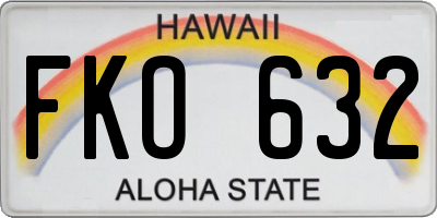 HI license plate FKO632