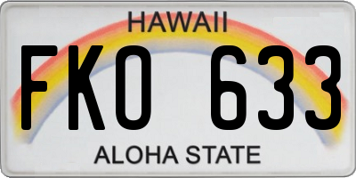 HI license plate FKO633