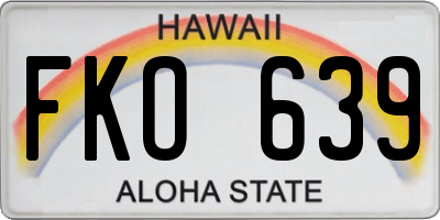 HI license plate FKO639