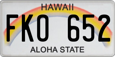 HI license plate FKO652