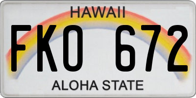 HI license plate FKO672